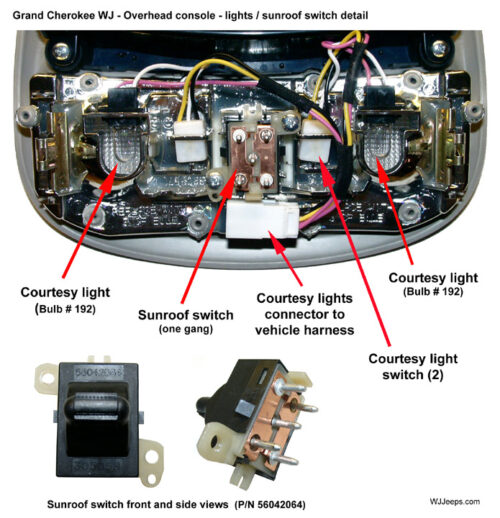 Jeep WJ Grand Cherokee Overhead Console And EVIC