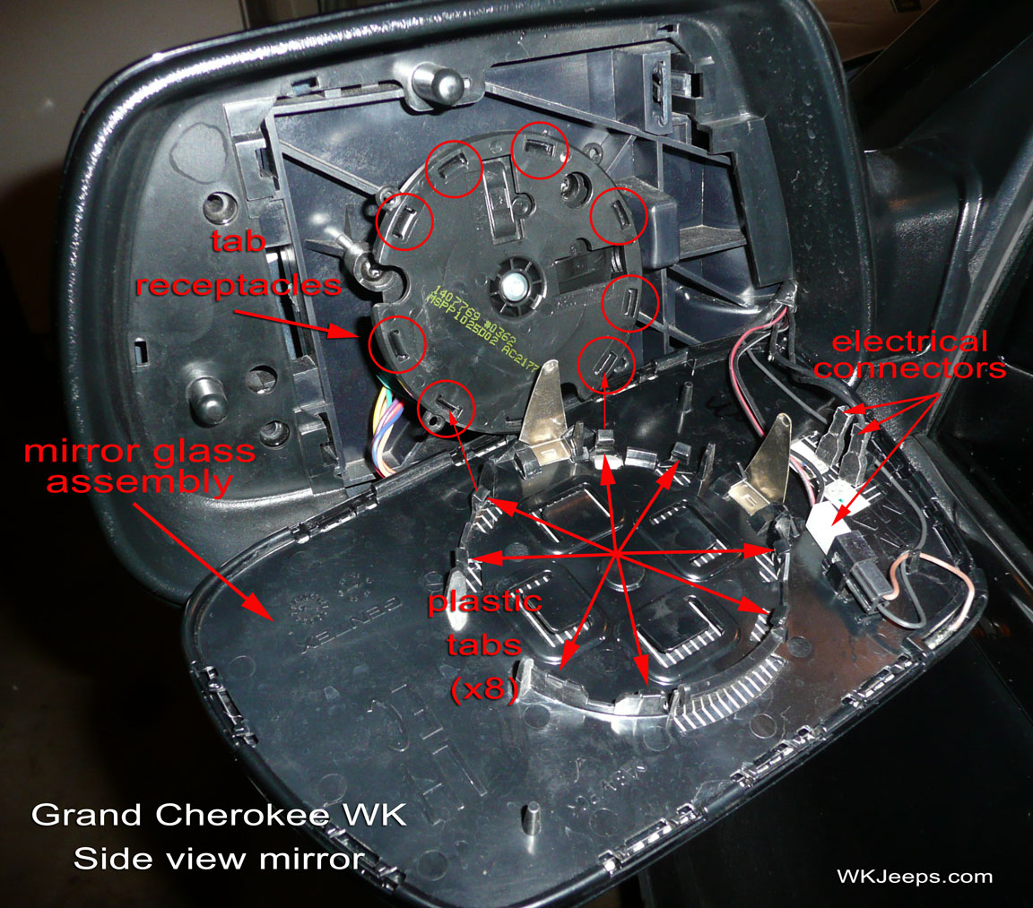 Jeep WK Grand Cherokee Side Mirror Glass Replacement Guide