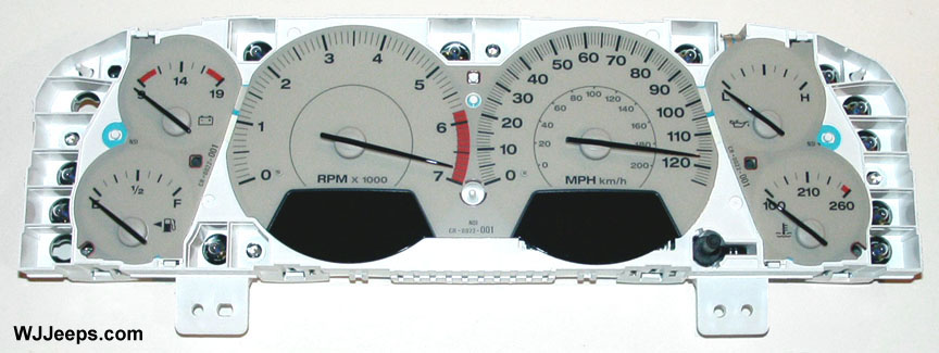 2002-2004 Jeep Grand Cherokee White Face Gauges 