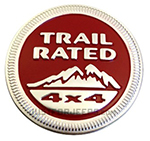Trail Rated badge, red