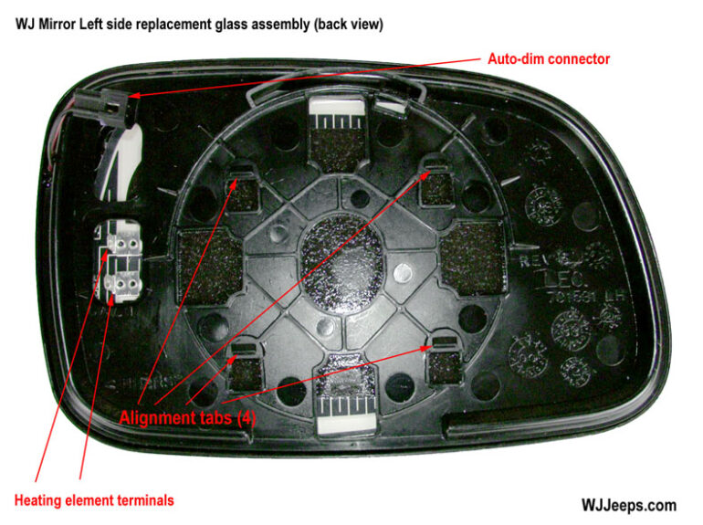 Jeep WJ Grand Cherokee Side and Rear View Mirrors Glass Replacement