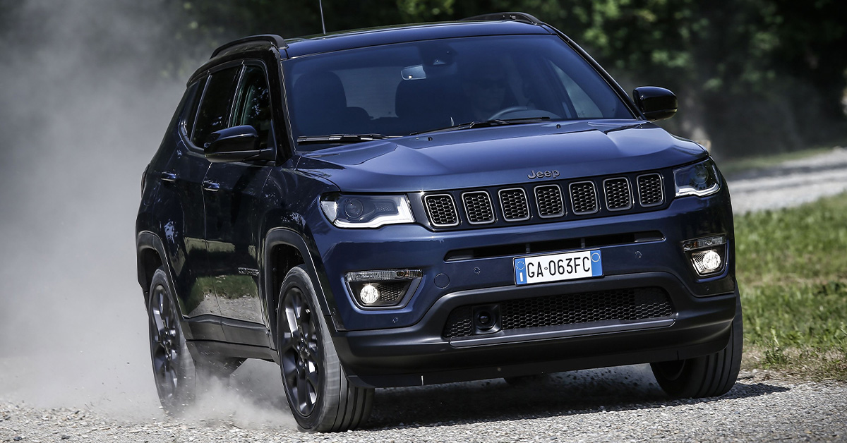 2021 blue Jeep Compass off-road