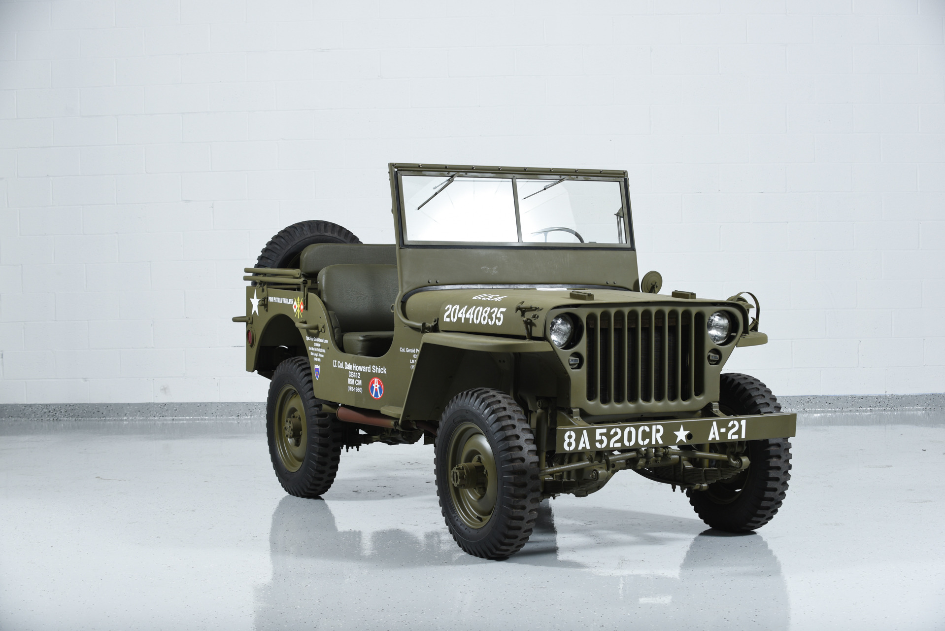 Three-quarter view of a Jeep Willys MB Military